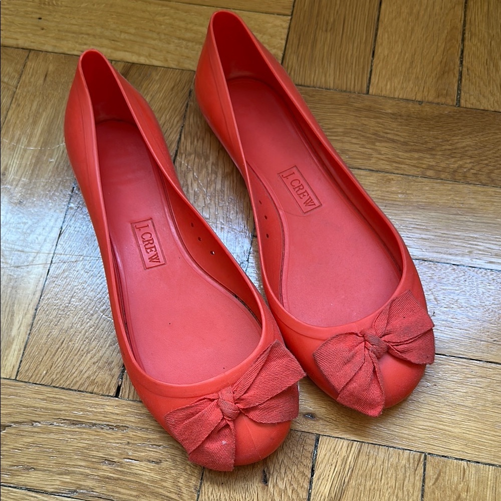 J.Crew Orange Rubber Flats